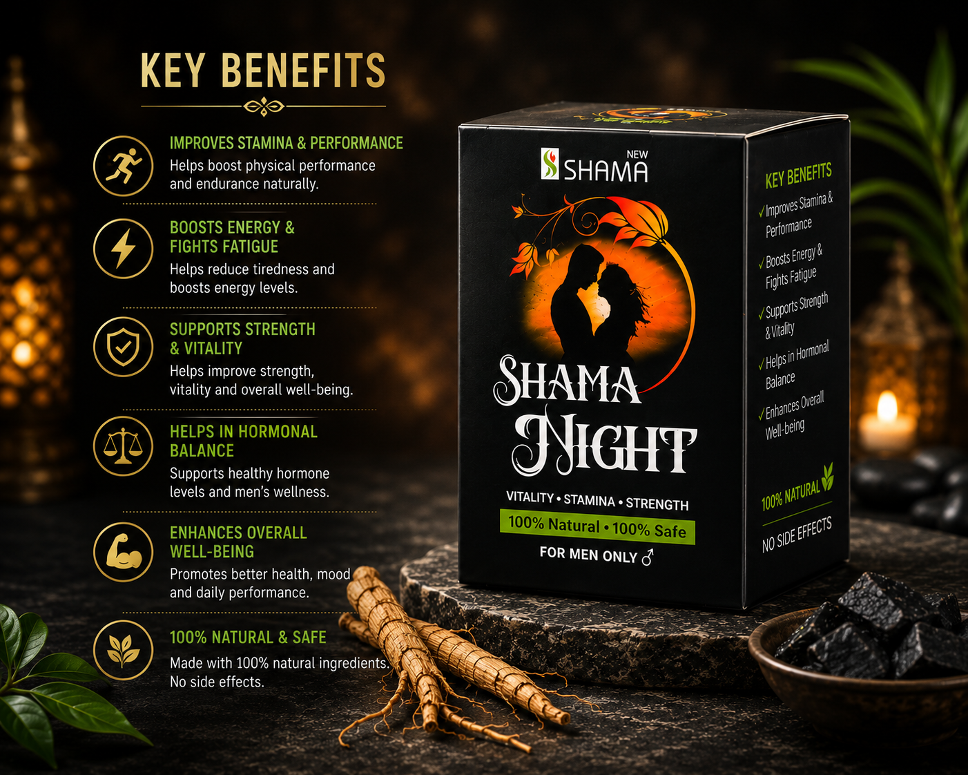 Shama Night for Men | Natural Strength & Stamina Support - Image 4