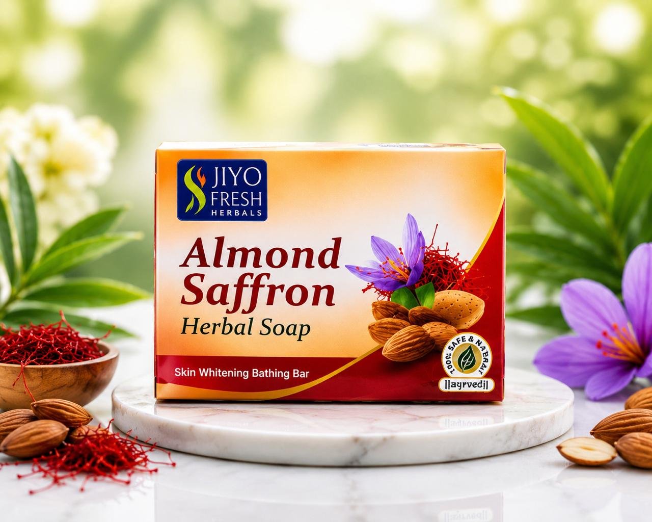 Almond Saffron Herbal Soap