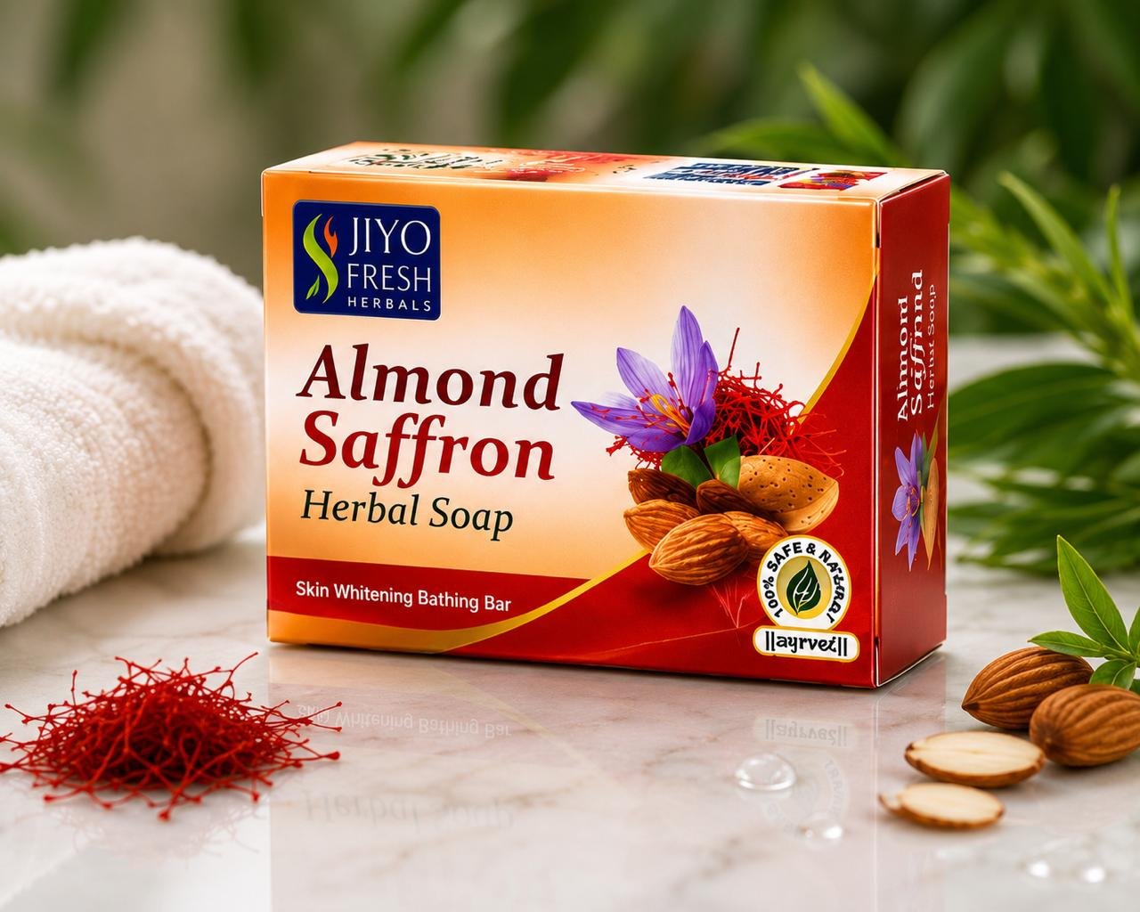 Almond Saffron Herbal Soap - Image 2