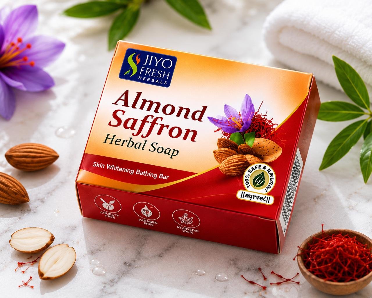 Almond Saffron Herbal Soap - Image 3